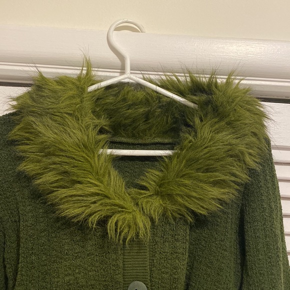 Vintage Faux Fur Collar Cardigan - Picture 3 of 4